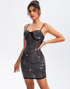 Rhinestone Sweetheart Neck Mini Cami Dress