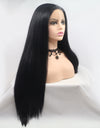 13*3" Lace Front Wigs Synthetic Long Straight 24" 130% Density