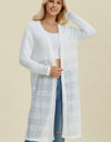 Double Take Full Size Open Front Longline Cardigan