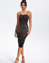 Rhinestone Sweetheart Neck Wrap Cami Dress