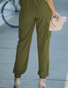 Tied High Waist Cargo Joggers