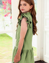 Tie Neck Flutter Sleeve Dress