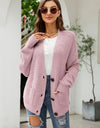 Button Up Drop Shoulder Long Sleeve Cardigan
