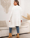 Plus Size Open Front Cardigan With Pockets