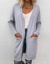 Open Front Long Sleeve Cardigan with Pockets