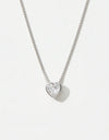 925 Sterling Silver Inlaid Zircon Heart Pendant Necklace