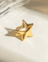 18K Gold-Plated Stainless Steel Star Ring