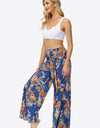 Floral Tie-Waist Tiered Culottes