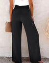 Full Size Decorative Button High Waist Pants