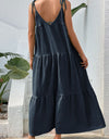 Tie-Shoulder Tiered Maxi Dress