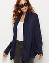 Open Front Dolman Sleeve Longline Cardigan