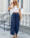 Drawstring Pocketed Wide Leg Pant