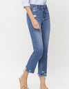 Lovervet High Rise Raw Hem Straight Jeans