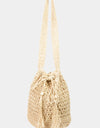 Fame Straw Braided Drawstring Tote Bag with Tassel