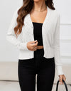 V-Neck Buttoned Long Sleeve Knit Top