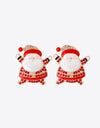 Rhinestone Alloy Santa Earrings