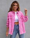 Distressed Drop Shoulder Denim Jacket