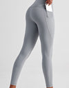 Wide Waistband Sports Leggings with Side Pockets