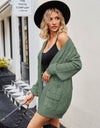 Cable-Knit Long Sleeve Cardigan