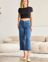 RFM Crop Chloe Full Size Tummy Control High Waist Raw Hem Jeans