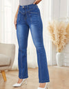 High Waist Bootcut Jeans with Pockets