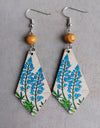 Floral Wooden Teardrop Earrings