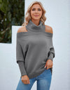 Off Shoulder Turtleneck Batwing Sleeve Sweater