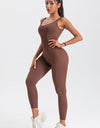 Wide Strap Sleeveless Active Jumpsuit