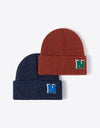 Letter N Patch Cuffed Knit Beanie