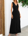 Surplice Neck Sleeveless Maxi Dress