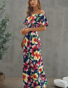 Floral Layered Off-Shoulder Maxi Dress