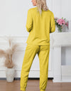 Round Neck Top and Drawstring Pants Lounge Set