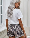 Leopard Drawstring Waist Shorts