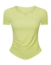 Notched Short Sleeve Active T-Shirt