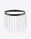 Fringed Chain PU Leather Belt