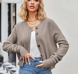 Button Down Exposed Seam Cardigan