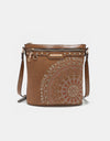 Nicole Lee USA Metallic Stitching Embroidery Inlaid Rhinestone Crossbody Bag