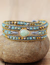 Handmade Teardrop Shape Triple Layer Beaded Bracelet