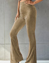 Ribbed High Waist Flare Pants