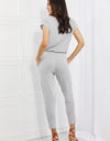 Culture Code Comfy Days Full Size Boat Neck Jumpsuit in Grey