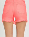 RISEN Tummy Control High Rise Fray Hem Denim Shorts