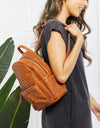 SHOMICO Certainly Chic Faux Leather Woven Backpack