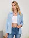 Pocketed Button Up Long Sleeve Denim Shirt