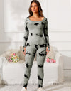 Scoop Neck Long Sleeve Active Jumpsuit