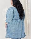 HEYSON Full Size Oversized Denim Babydoll Dress