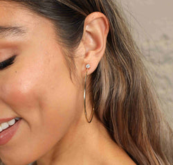 Adored 925 Sterling Silver Moissanite Hoop Earrings