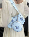 Butterfly Print Shoulder Bag with Purse