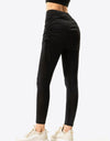 Drawstring Ruched Faux Layered Yoga Leggings