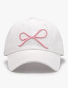 Bow Embroidered Cotton Baseball Cap