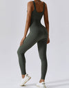 Wide Strap Sleeveless Active Jumpsuit